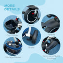 HOMCOM Baby Tricycle 7in1 Stroller with Handle - Blue