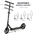 HOMCOM Folding Kick Scooter with Brakes - Black