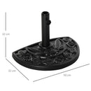 Outsunny Black Flower Design Umbrella Base