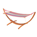Outsunny Garden Outdoor Patio Wooden Frame Hammock Arc Stand Sun Swing Bed Seat