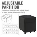 Vinsetto Filing Cabinet with 2 Drawers 39x48x48cm Black