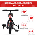 Toddler Balance Bike with Stabalisers - Red