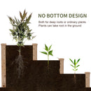 Outsunny Wooden Raised Bed 3-Tier Planter Kit Elevated Box Outdoor Stand