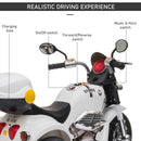 HOMCOM Kids Electric Ride On Motorcycle Bike 6v - White