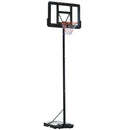 HOMCOM Basketball Stand 231-305cm Adjustable Basketball Hoop w/ Moving Wheels