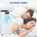 HOMCOM 9000 BTU Portable Air Conditioner for Cooling Dehumidifier Fan, Air Conditioning Unit for Room up to 18m², with Remote, 24H Timer, Window Mount Kit, R290, A Energy Efficiency