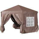 Outsunny 4x4m Garden Gazebo Tent Outdoor Metal Adjust Sun Shade w/ Zippered Net