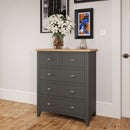Malmesbury Grey Chest of Drawers 2 Over 3 80 x 40 x 95 cm