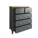 Malmesbury Grey Chest of Drawers 2 Over 3 80 x 40 x 95 cm