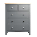 Malmesbury Grey Chest of Drawers 2 Over 3 80 x 40 x 95 cm