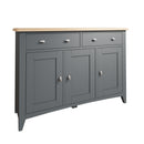 Malmesbury Grey Sideboard with 3 Doors 130 x 40 x 85 cm