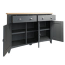 Malmesbury Grey Sideboard with 3 Doors 130 x 40 x 85 cm