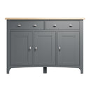 Malmesbury Grey Sideboard with 3 Doors 130 x 40 x 85 cm