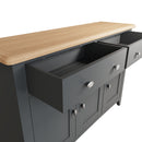 Malmesbury Grey Sideboard with 3 Doors 130 x 40 x 85 cm