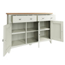 Salisbury Pure White Sideboard with 3 Doors 130 x 40 x 85 cm