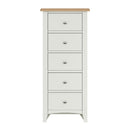 Salisbury Pure White Chest of 5 Drawers - Narrow 50 x 36 x 115 cm