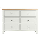 Salisbury Pure White Chest of 6 Drawers 115 x 40 x 78 cm