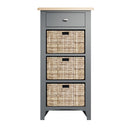 Malmesbury Grey Cabinet 1 Drawer 3 Basket 50 x 30 x 100 cm