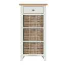 Salisbury Pure White Cabinet 1 Drawer 3 Basket 50 x 30 x 100 cm