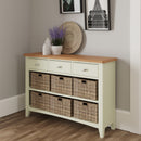 Salisbury Pure White Storage Cabinet Unit 3 Drawer 6 Basket 110 x 30 x 75 cm