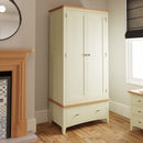 Salisbury Pure White Wardrobe 2 Door with Drawer 90 x 52 x 185 cm