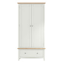 Salisbury Pure White Wardrobe 2 Door with Drawer 90 x 52 x 185 cm