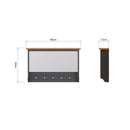 Malmesbury Grey Wall Coat Rack with Mirror 80 x 15 x 50 cm