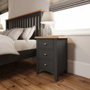 Malmesbury Grey Bedside Table with 3 Drawers 42 x 35 x 58 cm