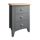 Malmesbury Grey Bedside Table with 3 Drawers 42 x 35 x 58 cm