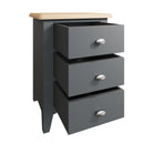 Malmesbury Grey Bedside Table with 3 Drawers 42 x 35 x 58 cm