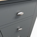 Malmesbury Grey Bedside Table with 3 Drawers 42 x 35 x 58 cm