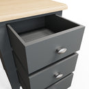 Malmesbury Grey Bedside Table with 3 Drawers 42 x 35 x 58 cm