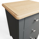 Malmesbury Grey Bedside Table with 3 Drawers 42 x 35 x 58 cm