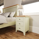 Salisbury Pure White Bedside Table with 3 Drawers 42 x 35 x 58 cm