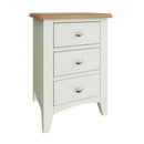 Salisbury Pure White Bedside Table with 3 Drawers 42 x 35 x 58 cm