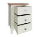 Salisbury Pure White Bedside Table with 3 Drawers 42 x 35 x 58 cm