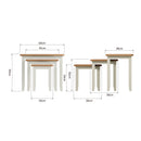 Salisbury Pure White Nest of 3 Tables 60 x 38 x 50 cm