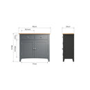 Malmesbury Grey Sideboard 90 x 34 x 80 cm