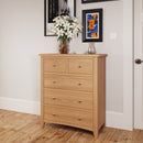 Shrewsbury Light Oak Chest of Drawers 2 Over 3 80 x 40 x 95 cm