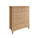 Shrewsbury Light Oak Chest of Drawers 2 Over 3 80 x 40 x 95 cm