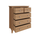 Shrewsbury Light Oak Chest of Drawers 2 Over 3 80 x 40 x 95 cm