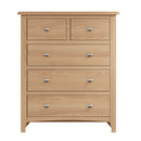 Shrewsbury Light Oak Chest of Drawers 2 Over 3 80 x 40 x 95 cm