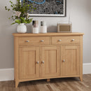 Shrewsbury Light Oak Sideboard with 3 Doors 130 x 40 x 85 cm