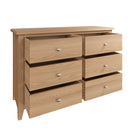 Shrewsbury Light Oak Chest of 6 Drawers 115 x 40 x 78 cm