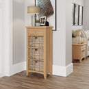 Shrewsbury Light Oak Cabinet 1 Drawer 3 Basket 50 x 30 x 100 cm