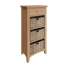 Shrewsbury Light Oak Cabinet 1 Drawer 3 Basket 50 x 30 x 100 cm