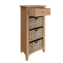 Shrewsbury Light Oak Cabinet 1 Drawer 3 Basket 50 x 30 x 100 cm