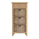 Shrewsbury Light Oak Cabinet 1 Drawer 3 Basket 50 x 30 x 100 cm
