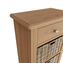 Shrewsbury Light Oak Cabinet 1 Drawer 3 Basket 50 x 30 x 100 cm