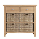 Shrewsbury Light Oak Cabinet 2 Drawer 4 Basket 80 x 30 x 75 cm
